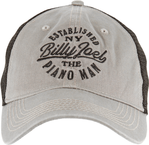 Billy Joel Established Ny Embroidered Grey/black Baseball - Baseball Cap (500x682), Png Download