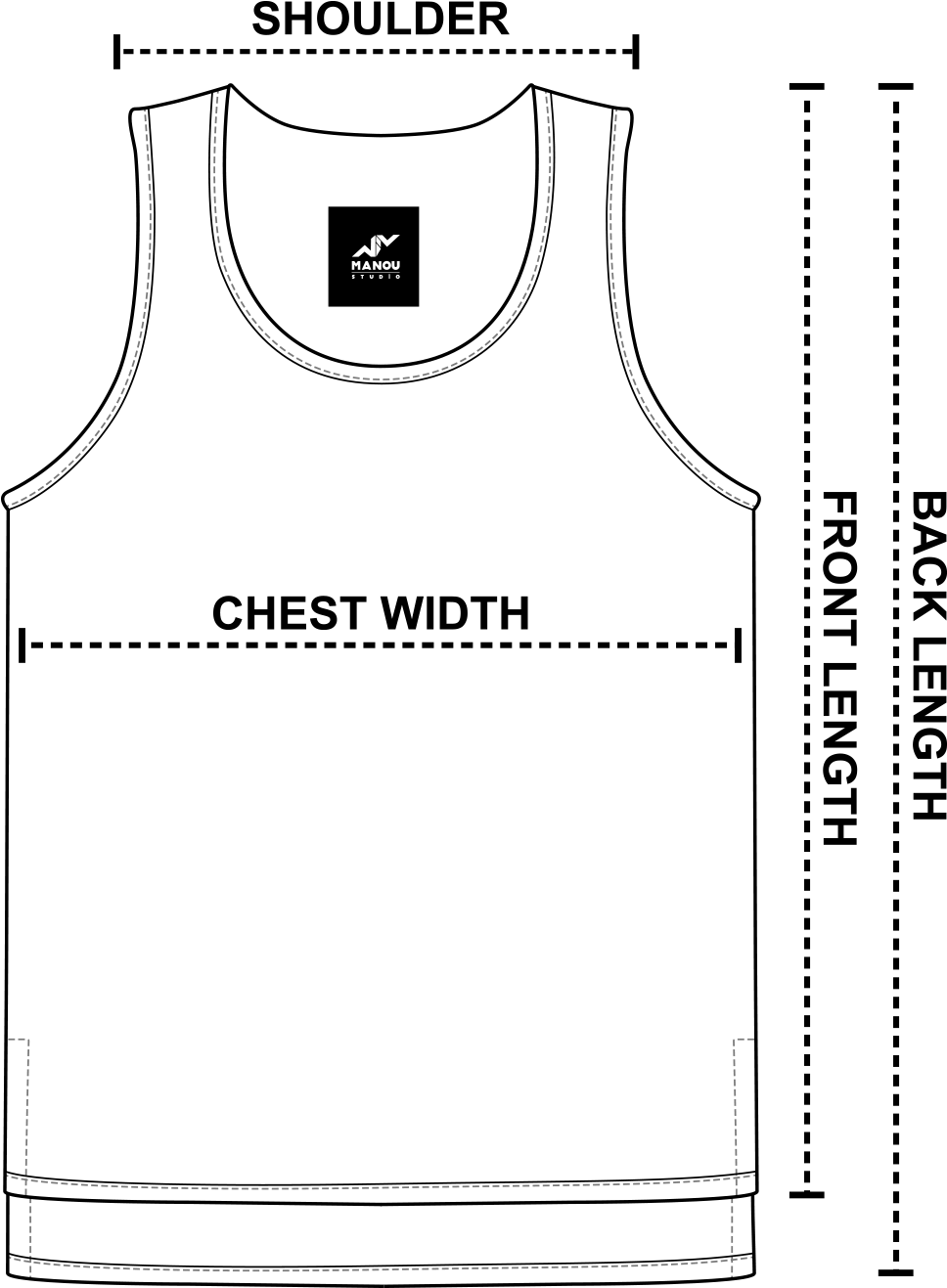 Size Guide - Active Tank (1215x1385), Png Download