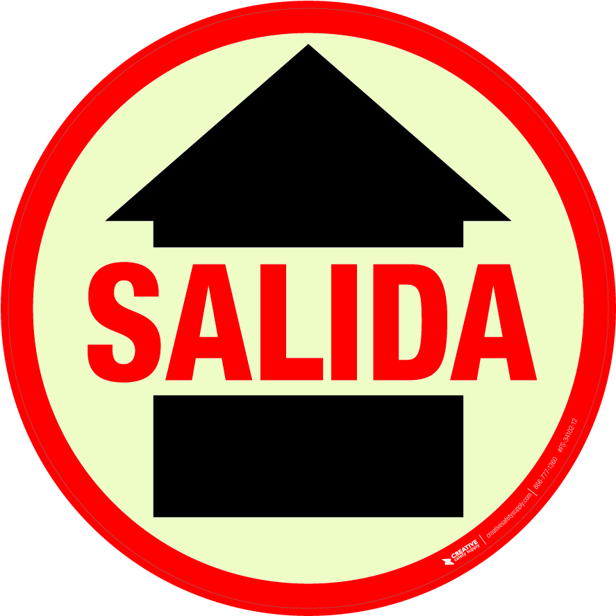 Glow In The Dark Salida Floor Sign - Circle (934x938), Png Download