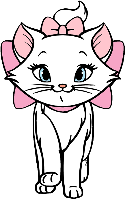 Drawn Kitten Marie - Marie Aristocats Clip Art (444x694), Png Download