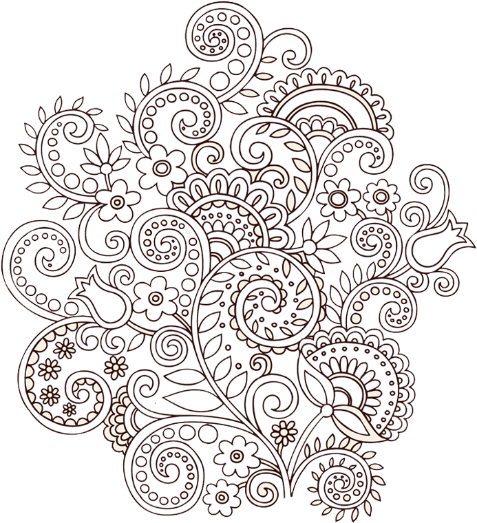 Tattoo Paisley Flower Vine Twining Illustration Vector - Mehndi Flowers (800x850), Png Download
