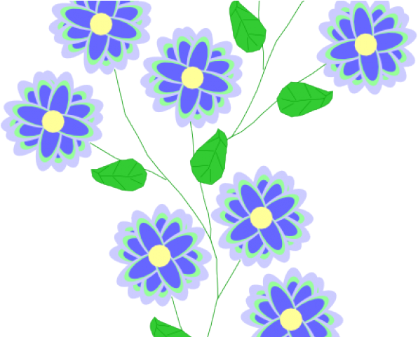 Blue Flower Clipart Flowering Vine - Blue Flower Clip Art (640x480), Png Download