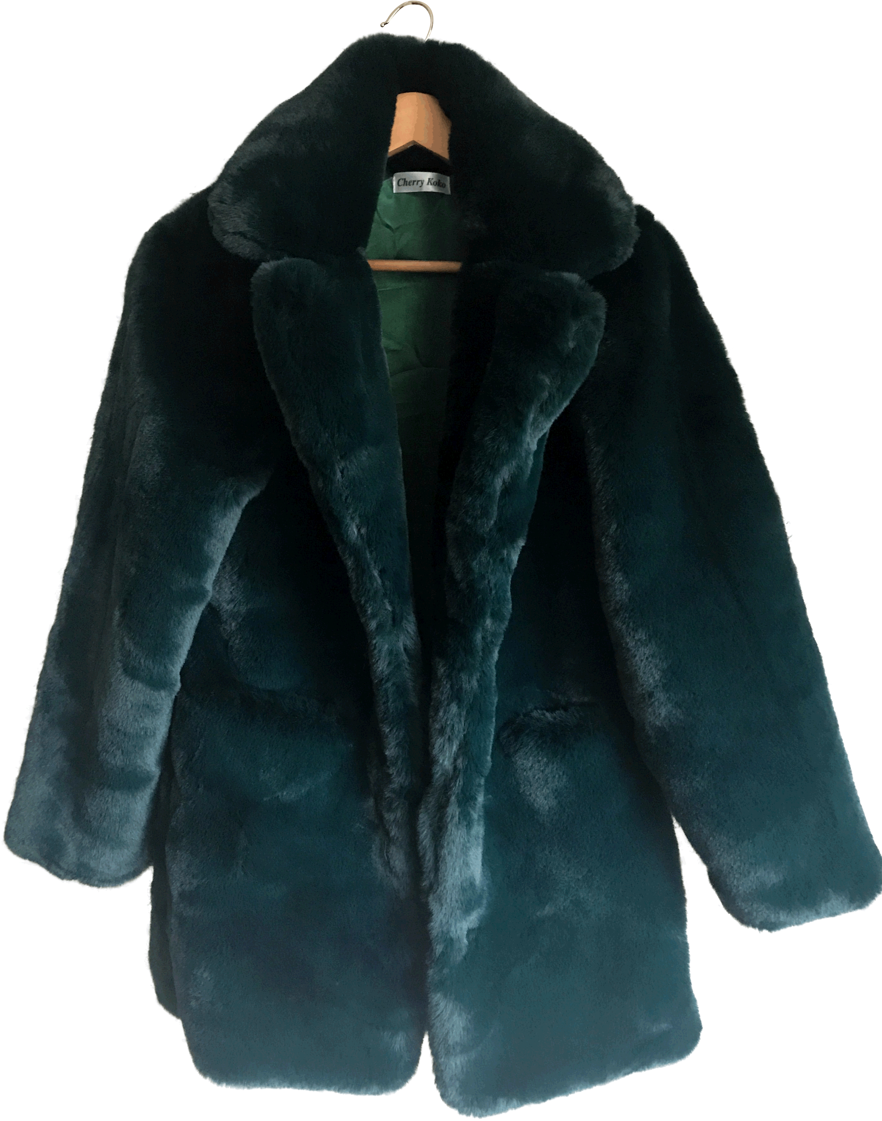 Forest Green Faux Fur Coat - Green Faux Fur Coat Uk (2932x3909), Png Download