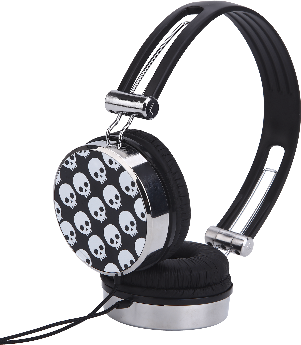 Rockpapa On Ear Skull Headphones Adjustable For Iphone - Headphones (1500x1500), Png Download