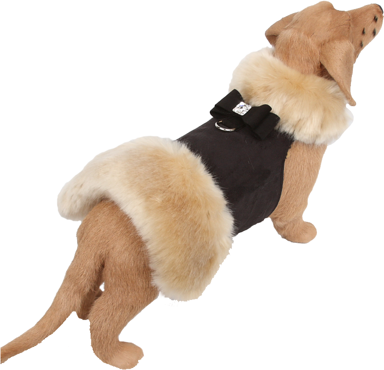 Champagne Fox Fur Coat With Big Bow - Faux Fur Dog Coats White (800x800), Png Download