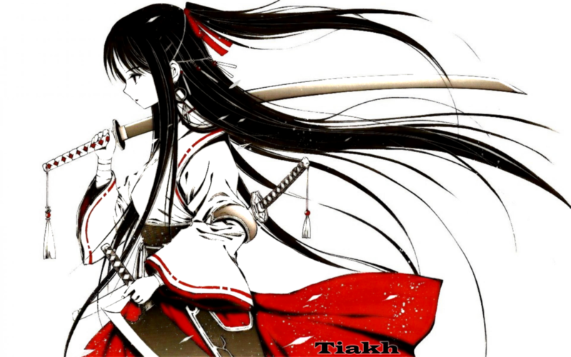 Anime Samurai Girl Render - Samurai Girl Anime (800x500), Png Download