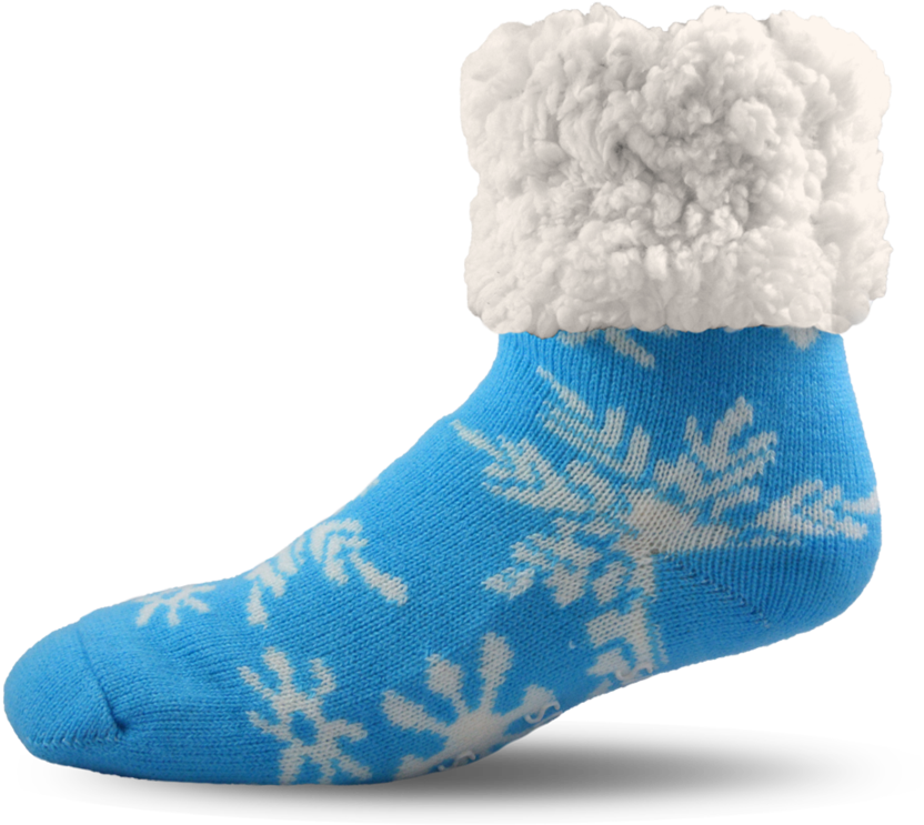 Kids Blue Snowflake - Sock (900x900), Png Download