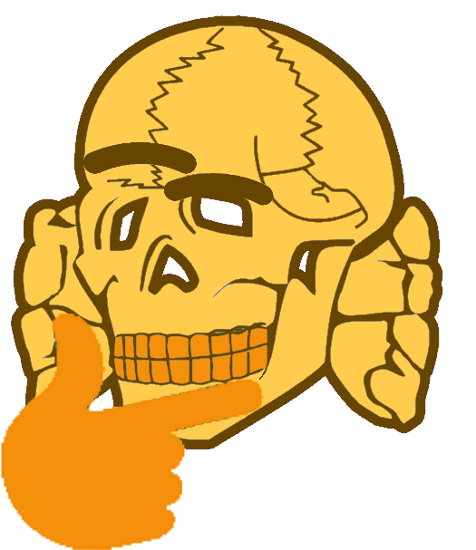 Thinking Emoji Skull (580x624), Png Download