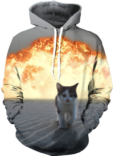 Cat Explosion Hoodie - Cats Hoodie (600x600), Png Download