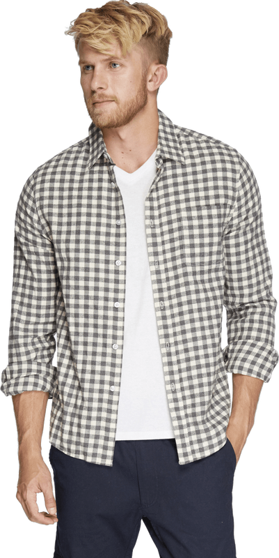 Men's One Pocket Flannel Shirt - Plaid (401x800), Png Download