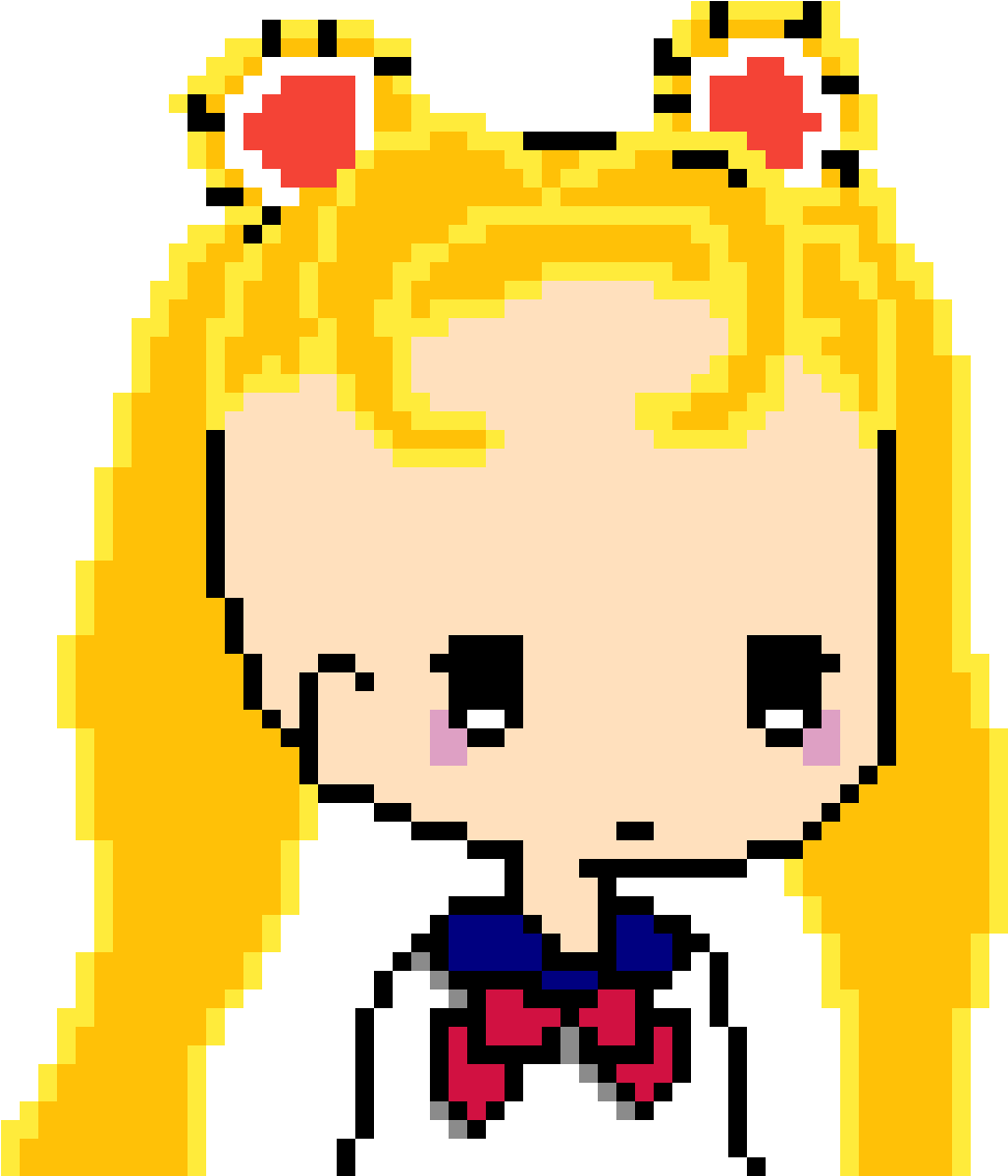 Sailor Moon Crystal - Minecraft Derp Pixel Art (1152x1152), Png Download