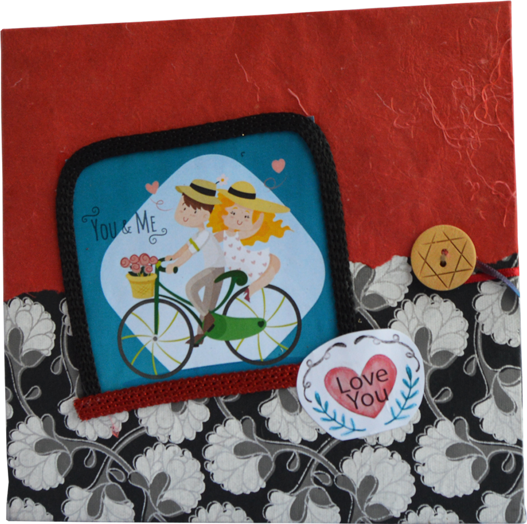 Red And Black Love Theme Handmade Scrapbook Made Up - Penguin (1920x1080), Png Download