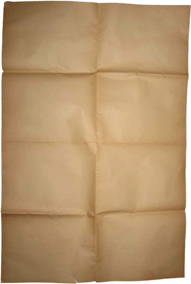 Folded Aged Paper Texture By Bura Stock - Leather (729x1095), Png Download