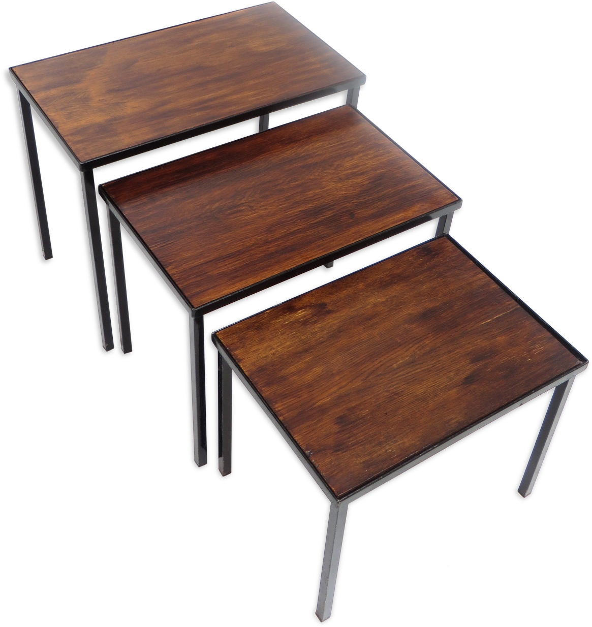 Vintage Set Of Nesting Tables With Metal Frame And - Coffee Table (1457x1457), Png Download