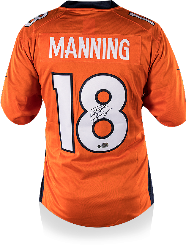 Peyton Manning Back Signed Denver Broncos Home Jersey - Sports Jersey (870x890), Png Download