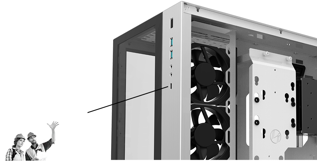 1 Type-c, Test The Limit Of Transferring Speed - Lian Li O11 Dynamic (1093x624), Png Download