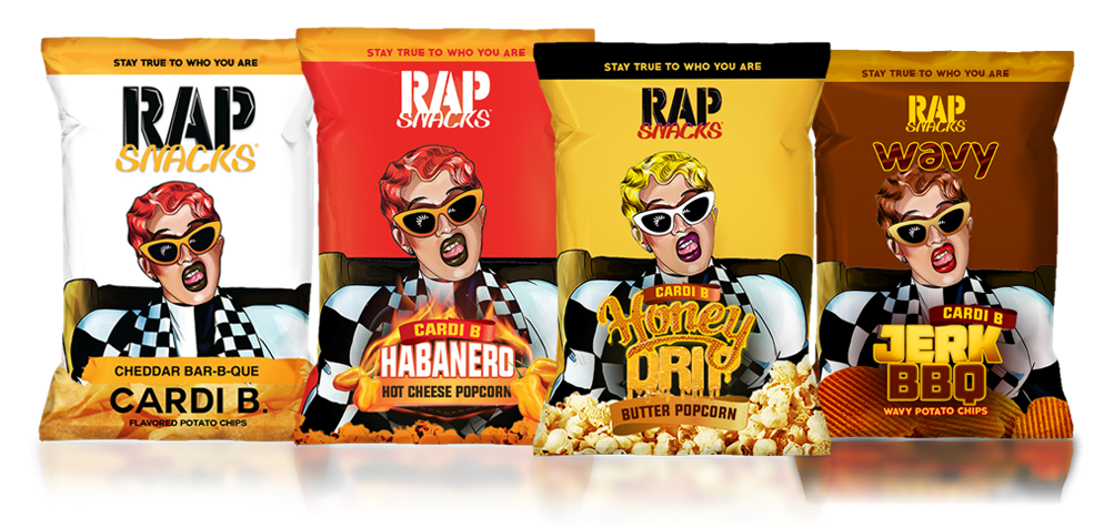 Rap Snacks Is Proud To Welcome Cardi B To The Rap Snacks - Snack (1000x475), Png Download