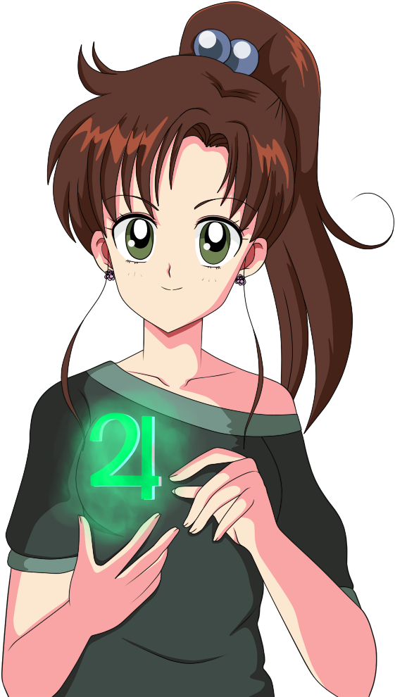 With Two Green Balls - Makoto Kino Png (828x1018), Png Download