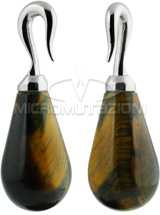 Natural Stone Tiger Eye Tear With Steel Hook Ear Pendant - Earrings (750x750), Png Download