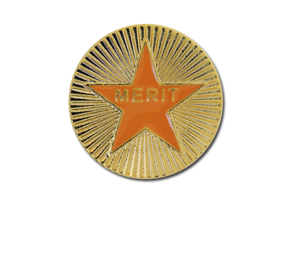 Enamelled Merit Round Badge - Plate (572x541), Png Download