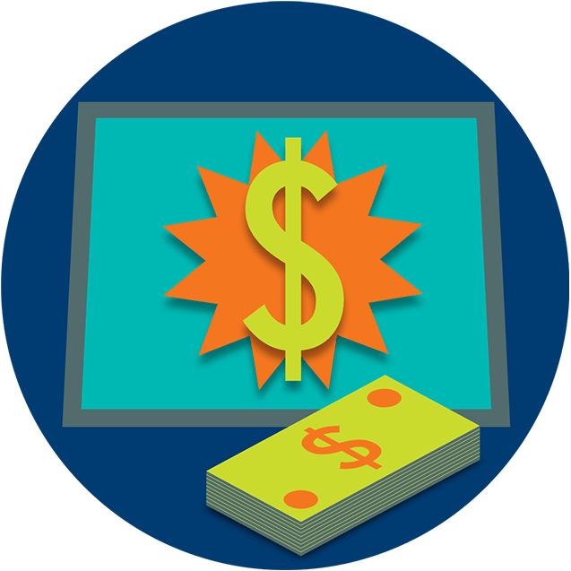 A Terminal Screen Shows A Dollar Symbol Superimposed - Emblem (637x637), Png Download