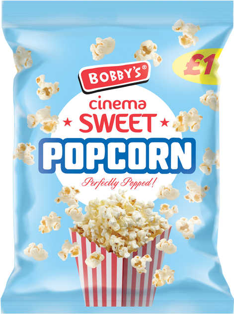 Cinema Sweet Popcorn - Bobbys Popcorn (640x640), Png Download