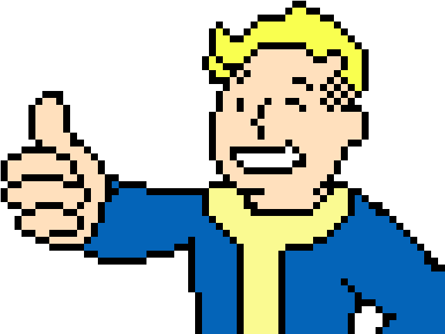 Fallout Boy - Vault Boy Pixel Art (810x640), Png Download