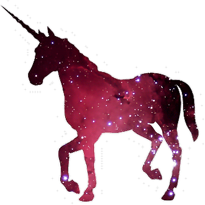 Aesthetic Galaxy Tumblr Unicorn Sparkle Png Tumblr - Unicornio Blanco Y Negro (664x672), Png Download