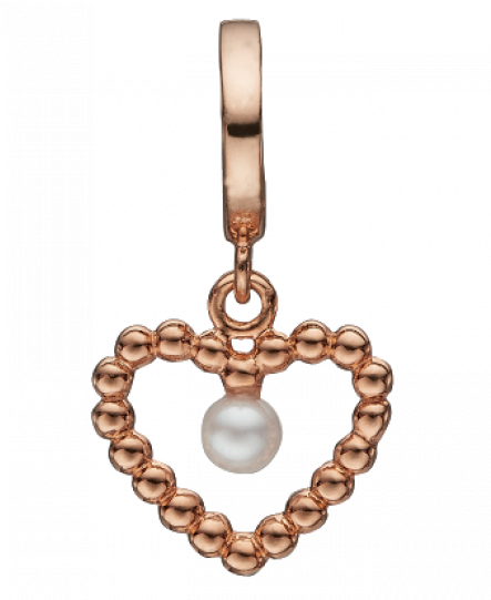 Rose Heart With Pearl - Silver (790x540), Png Download