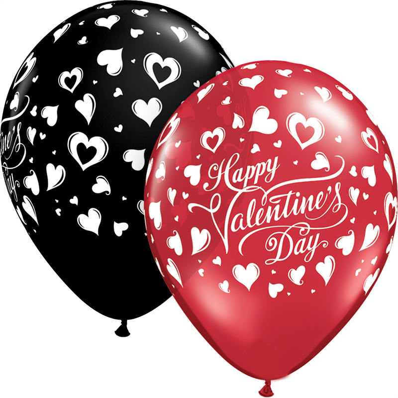 11″ Valentine's Hearts Assorted - قیمت بادکنک طرح دار (800x800), Png Download