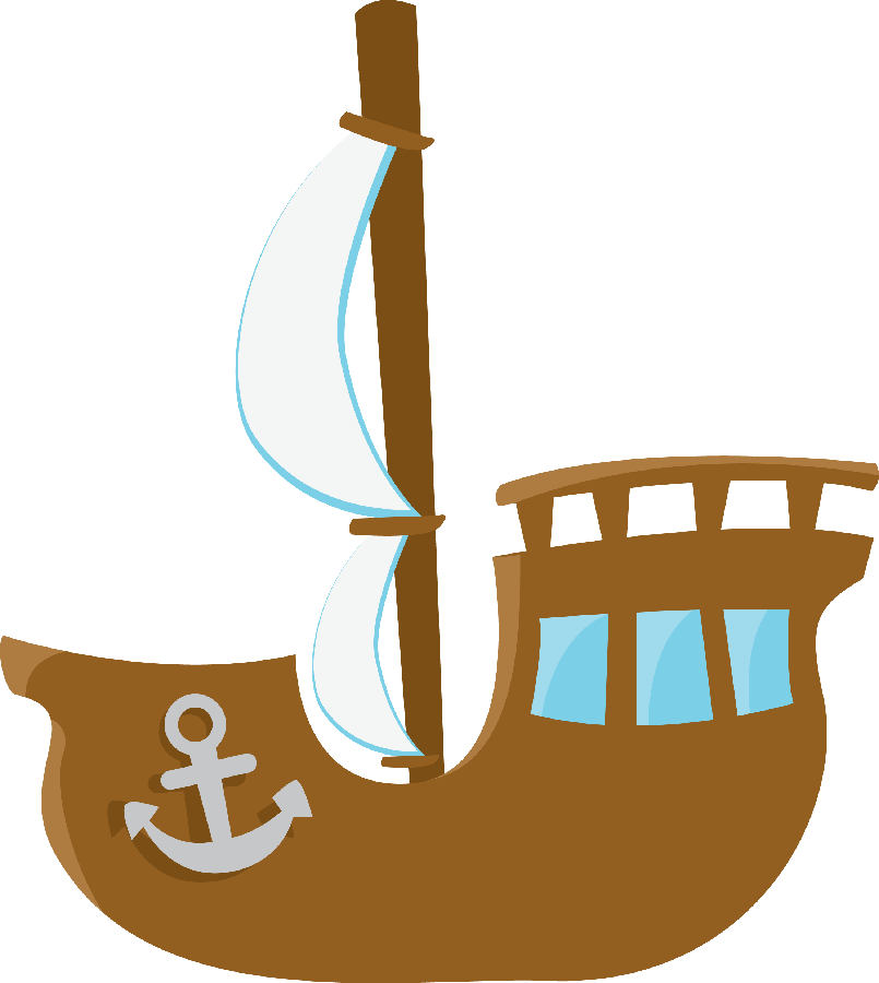 Pink Pirate Ship Clipart - Mermaid And Pirate Thank You Card (805x900), Png Download