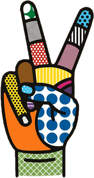 Peace-hand - Craig And Karl Art (530x648), Png Download