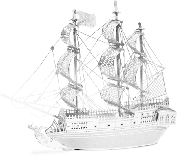 Metal Earth Black Pearl Pirate Ship - Metal Earth Models Black Pearl (620x619), Png Download