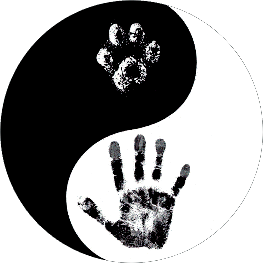 Hand Paw Yin Yang - Hand And Paw Yin Yang (1000x1000), Png Download