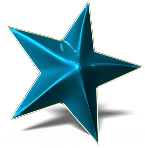 Star 3d Cyan Golden Frame Glossy - し も かじ ミスティ (591x591), Png Download