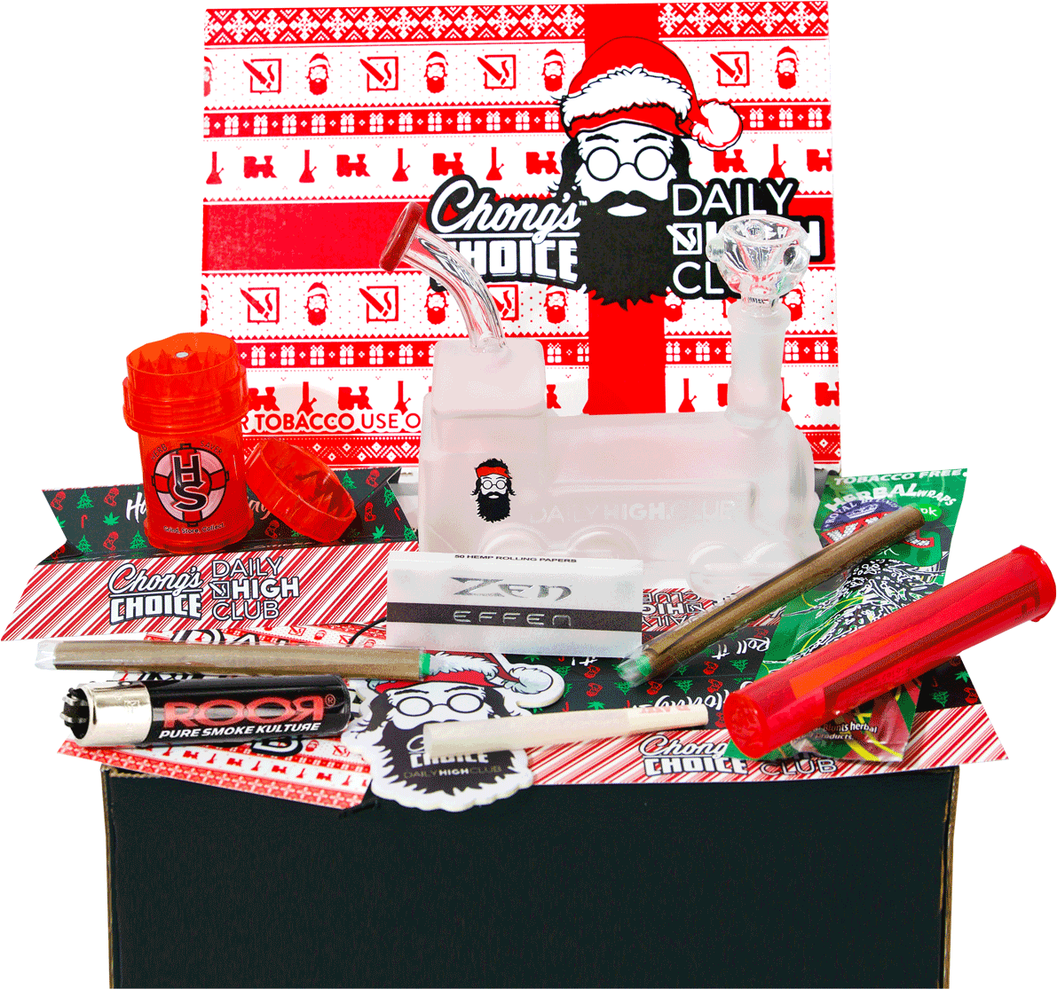 December Santa Chong Tommy Chong Box - Daily High Club December 2018 (1200x1200), Png Download