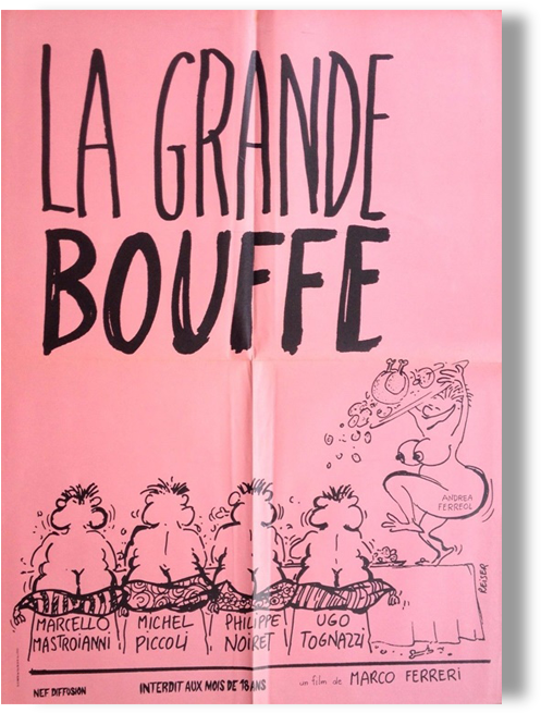 Affiche Cinéma Vintage La Grande Bouffe Marco Ferreri - Grande Bouffe (550x760), Png Download