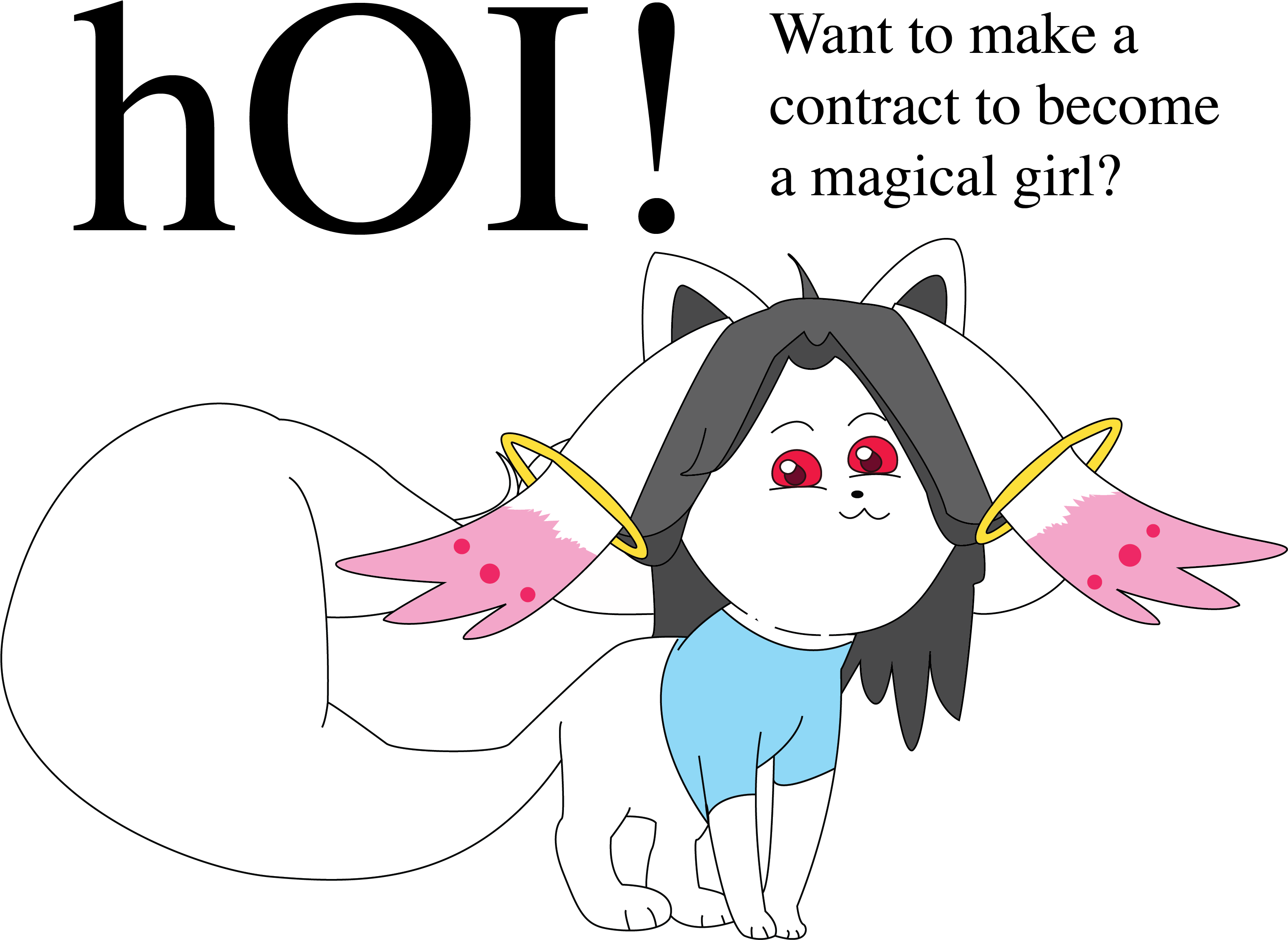 Temmie And Kyubey That I Made Today - Undertale And Madoka Magica (3167x2434), Png Download
