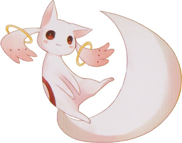 “ Transparent Kyubey From The Back Cover Of Puella - Cartoon (646x550), Png Download