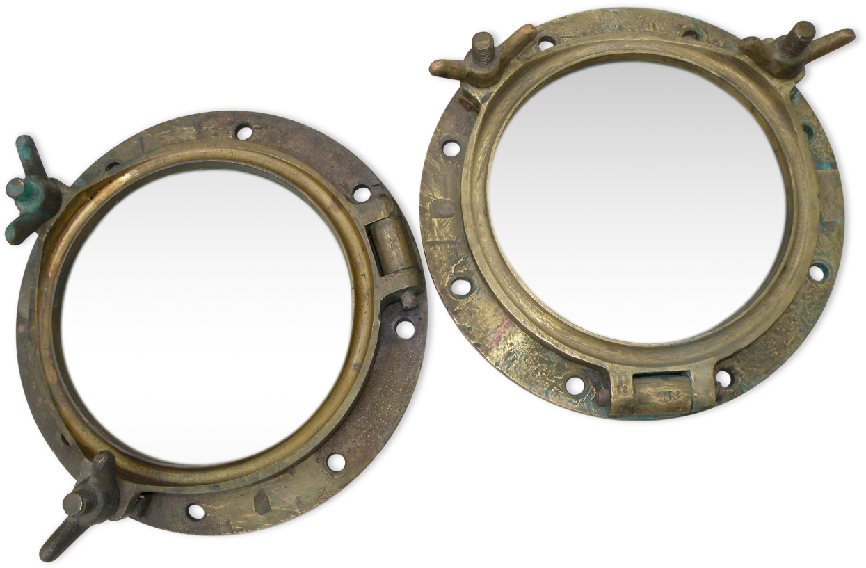 Two Large Windows Complete Old Ship - Circle (1457x1457), Png Download