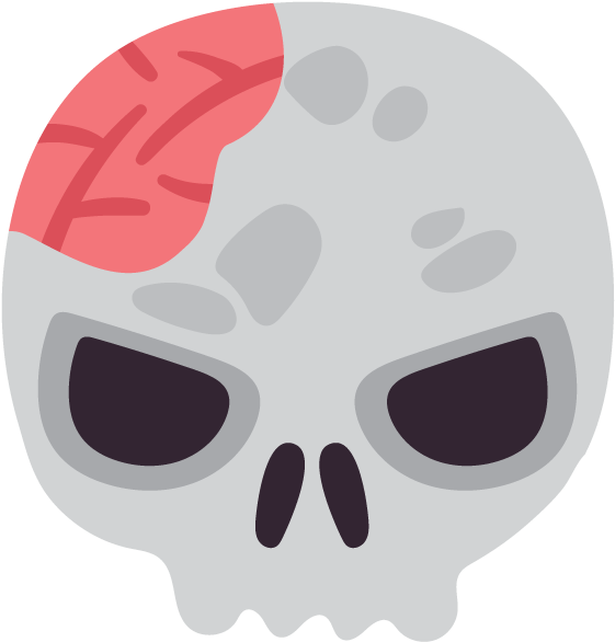 Creepy Skull & Brains Mask - Skull (618x618), Png Download