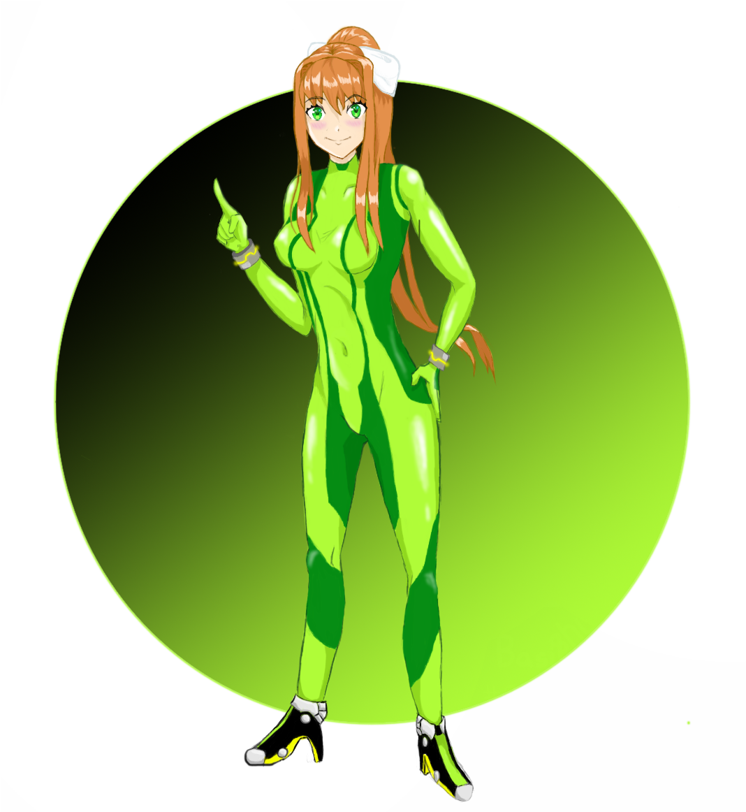 Ddlc - Monika Doki Doki Suits (1067x1191), Png Download