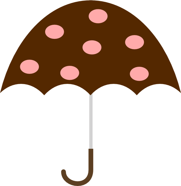 Polka Dot Umbrella Clipart (582x599), Png Download