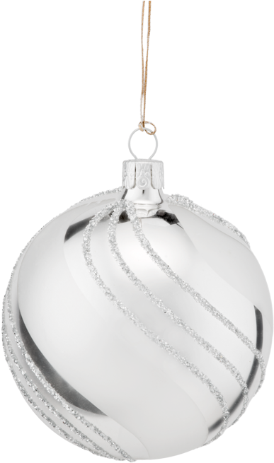 Ball Silver 8 Cm - Christmas Ornament (442x700), Png Download