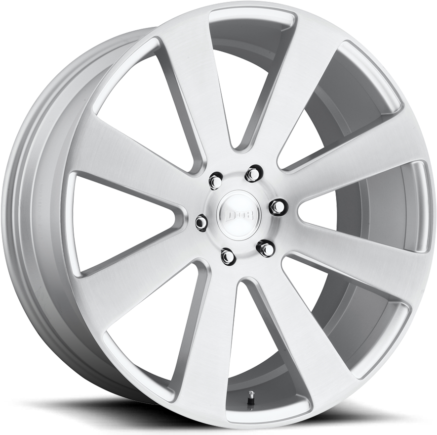 6 Lug Brushed / Silver Windows - Dub 8 Ball S213 (1000x1000), Png Download