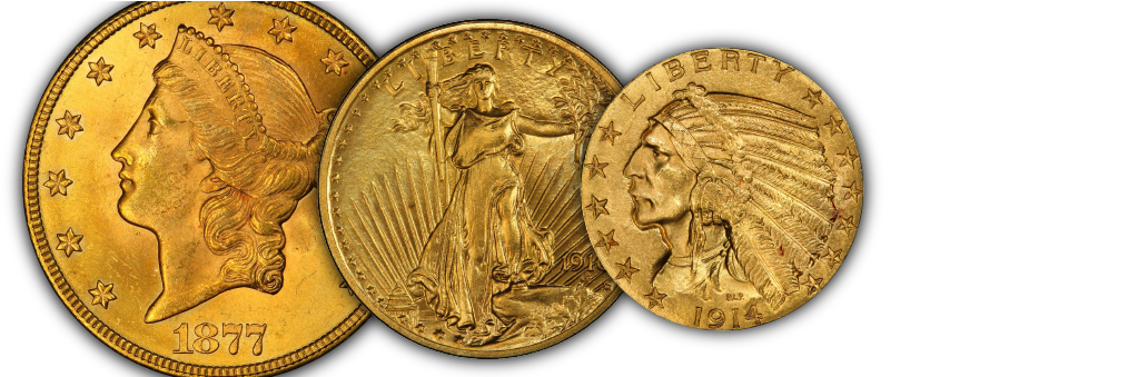 1908 1916 $5 Indian Head Gold - Coin (1040x338), Png Download