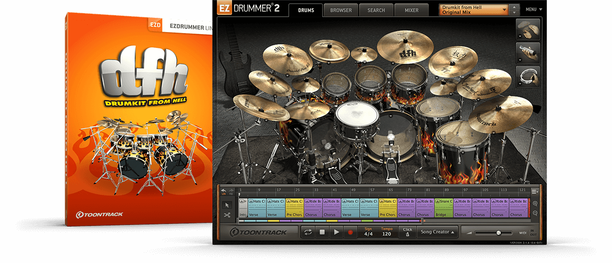 Toontrack Drumkit From Hell (1200x517), Png Download