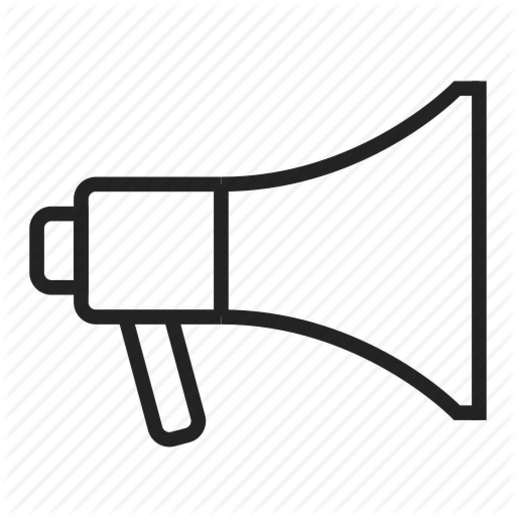 1024 X 1024 2 - Megaphone Outline (1024x1024), Png Download