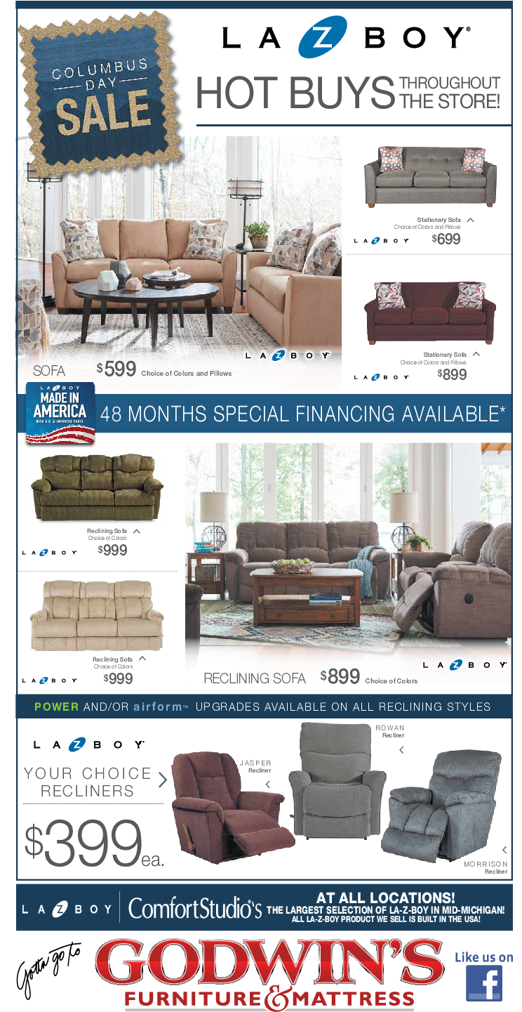 Columbus Day 2018 Furniture Ad - Recliner (756x1512), Png Download