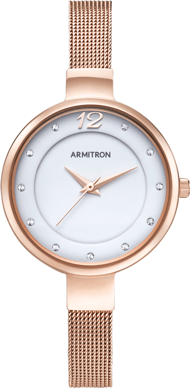 Rose Gold Tone Stainless Steel Mesh Bracelet With Swarovski - Analog Watch (870x1493), Png Download